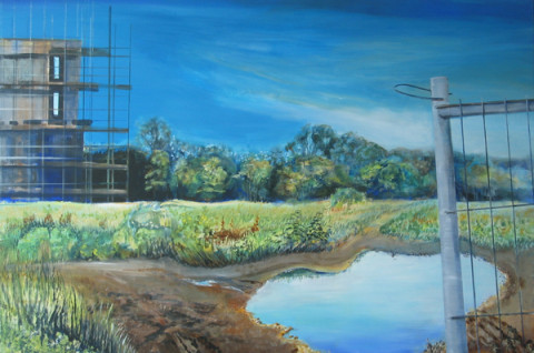 002 Bouwterrein, 150 x 100 cm, acryl op doek