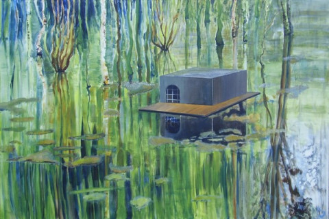 004 Moeras, 150 x 100 cm, acryl op doek