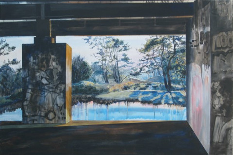 006 Brug 150 x 100cm, acryl op doek