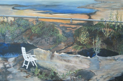 011 In mijn achtertuin, 120 x 160 cm, acryl op doek