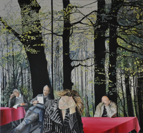016 Lenteakkoord, 160 x 150 cm, acryl op doek